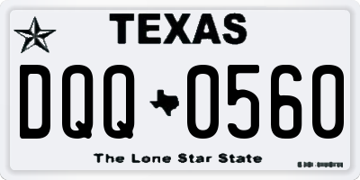 TX license plate DQQ0560