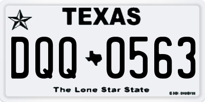 TX license plate DQQ0563