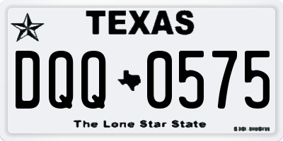 TX license plate DQQ0575