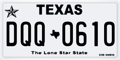 TX license plate DQQ0610