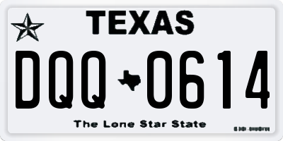 TX license plate DQQ0614