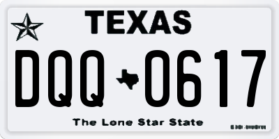 TX license plate DQQ0617