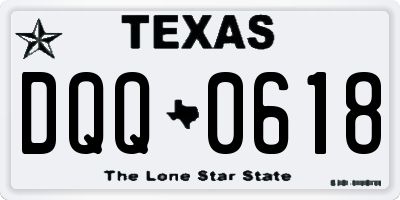 TX license plate DQQ0618