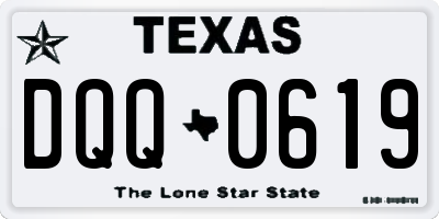TX license plate DQQ0619