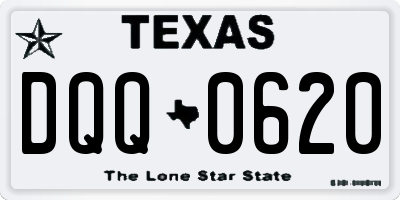 TX license plate DQQ0620