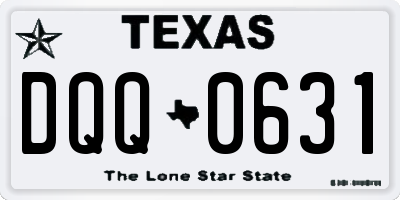 TX license plate DQQ0631