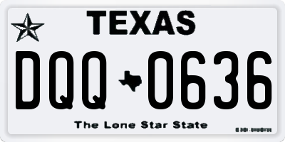 TX license plate DQQ0636