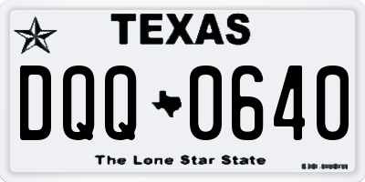 TX license plate DQQ0640
