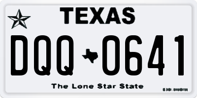 TX license plate DQQ0641
