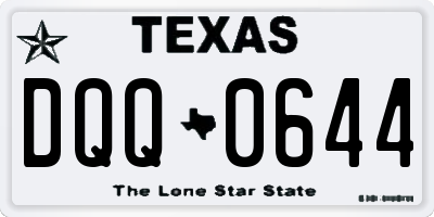 TX license plate DQQ0644