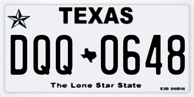 TX license plate DQQ0648