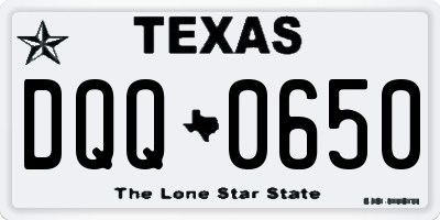 TX license plate DQQ0650