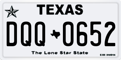 TX license plate DQQ0652