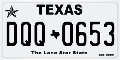 TX license plate DQQ0653