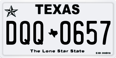TX license plate DQQ0657