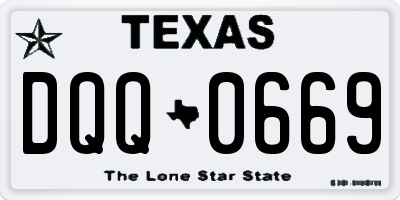 TX license plate DQQ0669