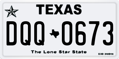 TX license plate DQQ0673