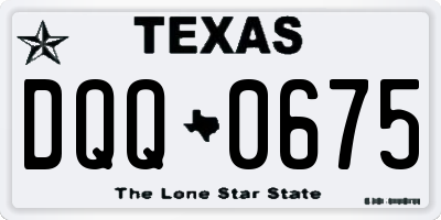 TX license plate DQQ0675