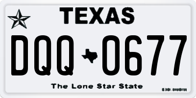 TX license plate DQQ0677