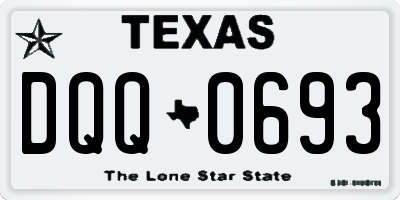TX license plate DQQ0693
