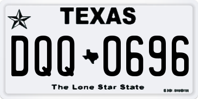 TX license plate DQQ0696