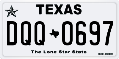 TX license plate DQQ0697