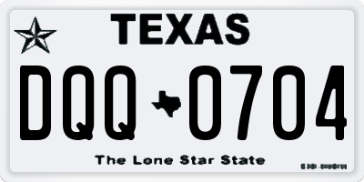 TX license plate DQQ0704