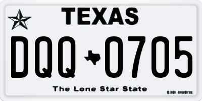 TX license plate DQQ0705