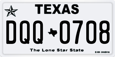 TX license plate DQQ0708