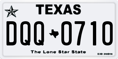 TX license plate DQQ0710