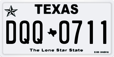 TX license plate DQQ0711