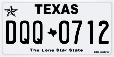TX license plate DQQ0712