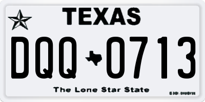 TX license plate DQQ0713