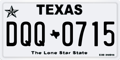 TX license plate DQQ0715