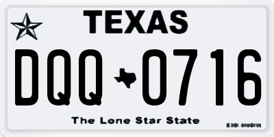 TX license plate DQQ0716