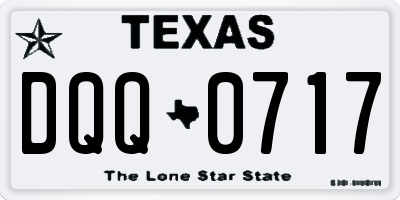 TX license plate DQQ0717