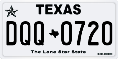 TX license plate DQQ0720