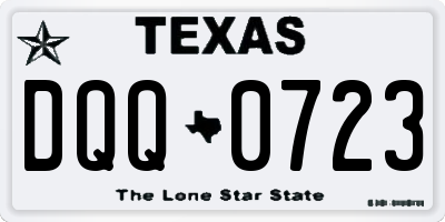 TX license plate DQQ0723