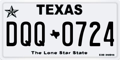 TX license plate DQQ0724