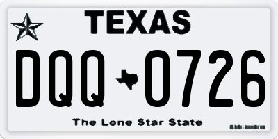 TX license plate DQQ0726