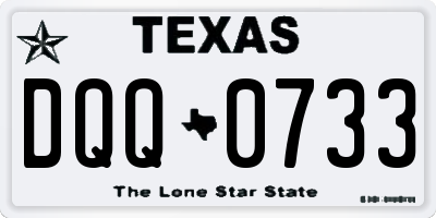 TX license plate DQQ0733
