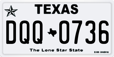 TX license plate DQQ0736