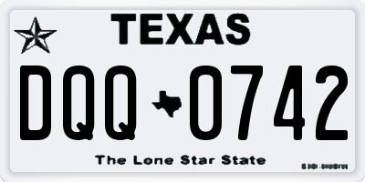 TX license plate DQQ0742