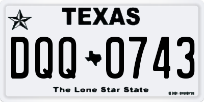TX license plate DQQ0743