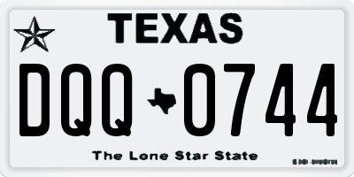 TX license plate DQQ0744
