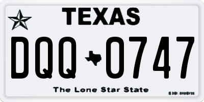 TX license plate DQQ0747
