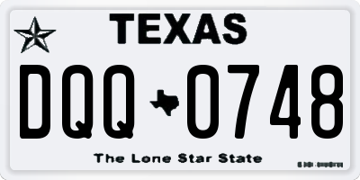 TX license plate DQQ0748