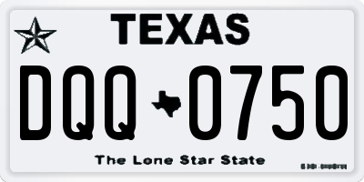 TX license plate DQQ0750