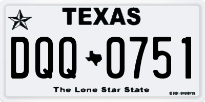 TX license plate DQQ0751
