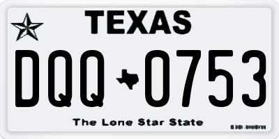 TX license plate DQQ0753